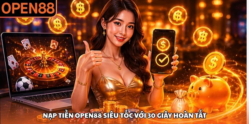 Nạp tiền OPEN88 siêu tốc với 30 giây hoàn tất Nạp tiền OPEN88