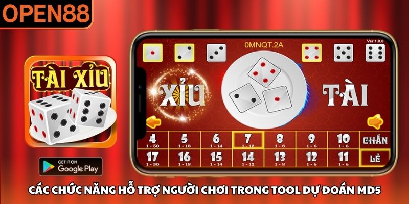 Các chức năng hỗ trợ người chơi trong tool dự đoán MD5 tool hack tài xỉu md5